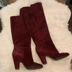 Nine West Knee High Velvet Boots